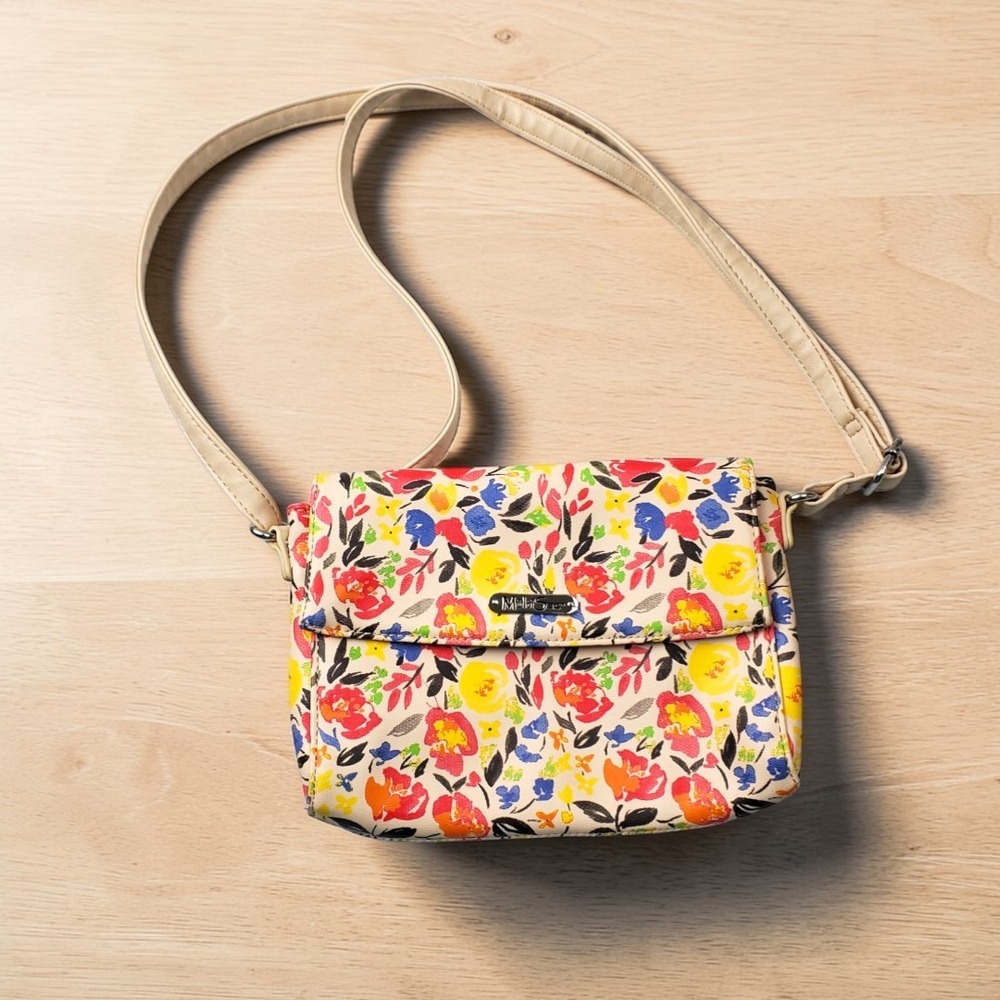 MultiSac Floral Crossbody‎ Bag Multicolor Adjustable Strap Small Shoulder Purse